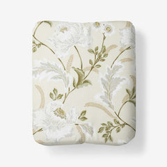 Tranquil Blossom Premium Smooth Wrinkle-Free Sateen Fitted Bed Sheet - Antique Beige, Full