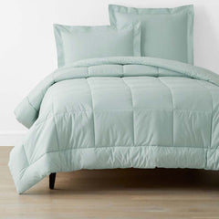 Classic Cool Cotton Percale Comforter - Sea Mist, Full