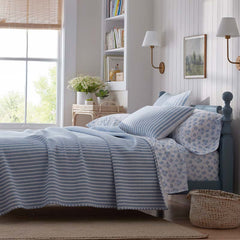 Yarn-Dyed Bengal Stripe Quilt - Blue, Full/Queen