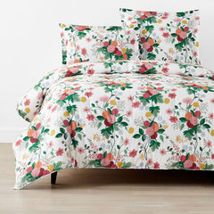 Dahlia Classic Cool Cotton Percale Comforter - White Multi, Full/Queen