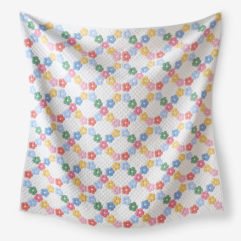 Daisy Patch Quilt - White Multi, Full/Queen