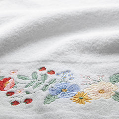 Strawberry Fields Embroidered Bath Towel - White