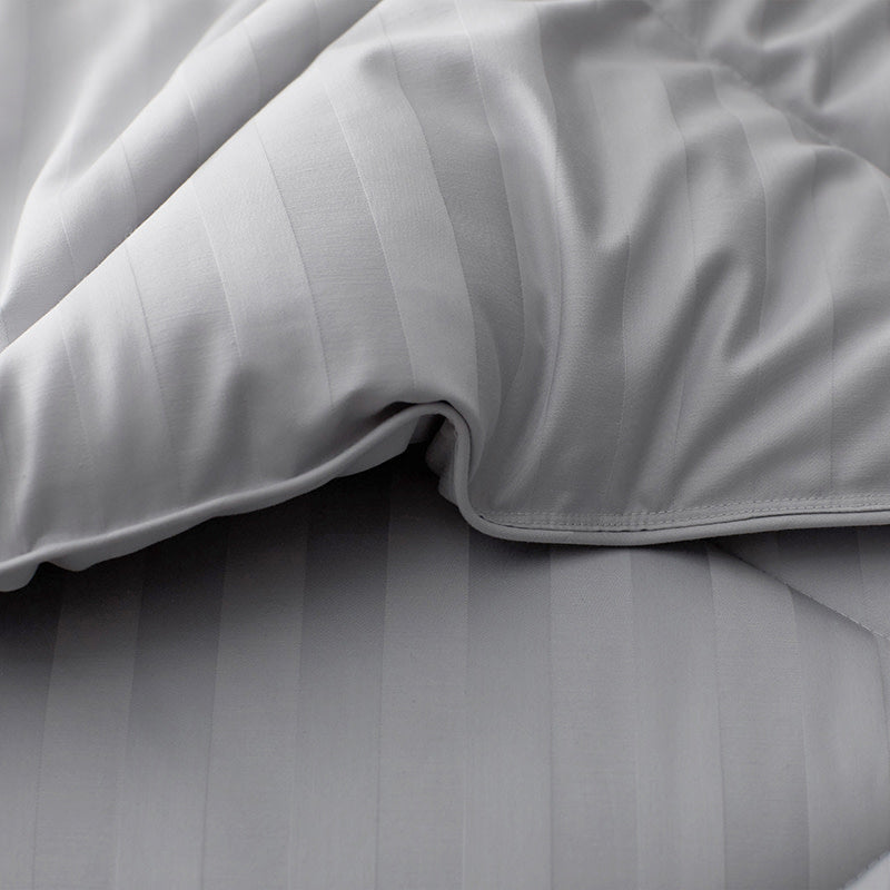 Dobby Stripe Classic Smooth Wrinkle-Free Sateen Comforter - Cream, Full/Queen