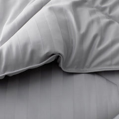 Dobby Stripe Classic Smooth Wrinkle-Free Sateen Comforter - White, King/Cal King