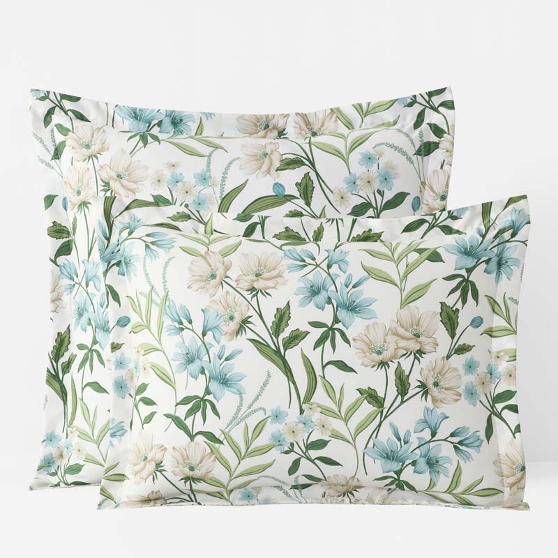 Gardenia Mist Premium Smooth Wrinkle-Free Sateen Sham - Cream Multi, Euro