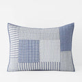 Stripe Block Yarn-Dyed Patchwork Quilted Sham - Blue, Standard
