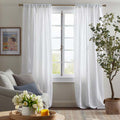Linen Window Curtain - White, 108 in.