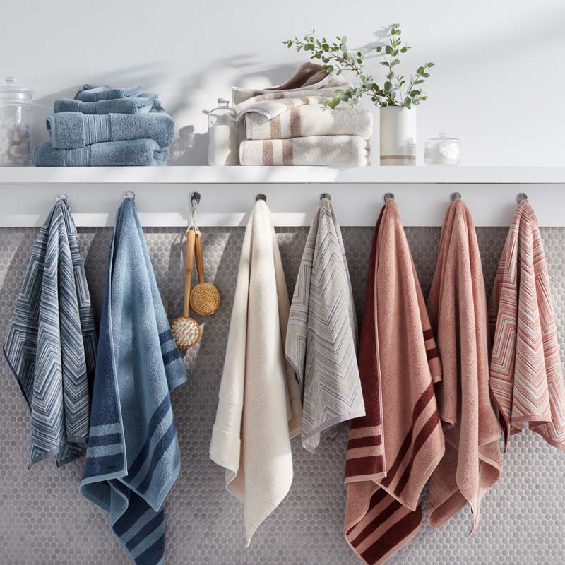 Mirage Aegean Cotton Reversible Stripe Bath Towel - Caramel