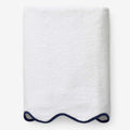 Scalloped Edge Bath Sheet - Navy
