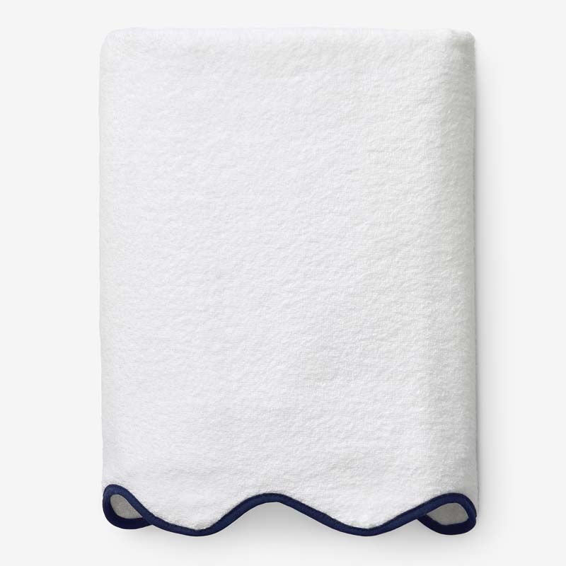Scalloped Edge Bath Sheet - Navy