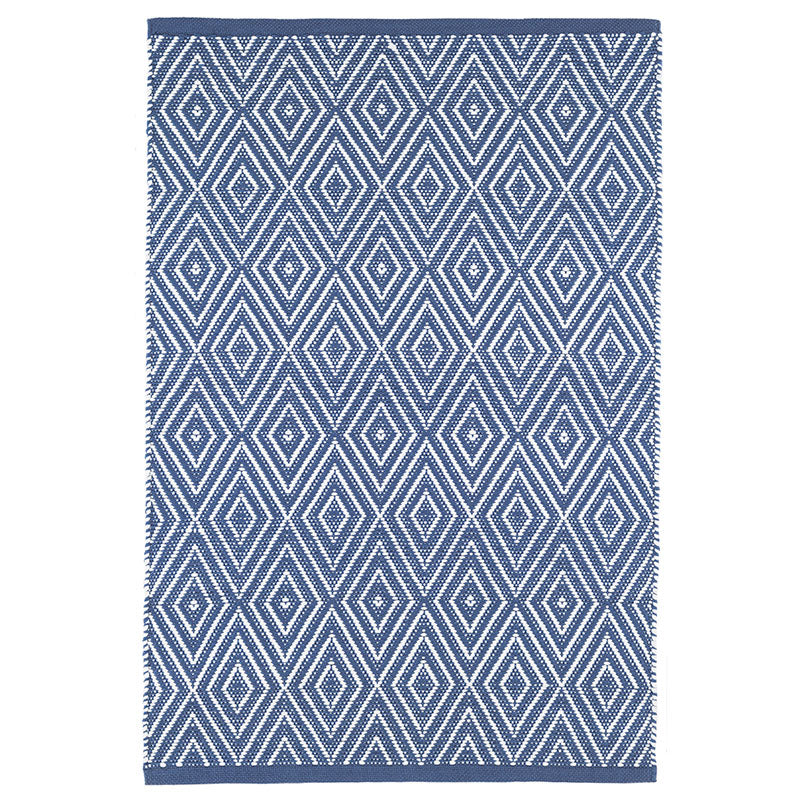 Diamond Handwoven Indoor/Outdoor Rug - Denim, 2' x 3'