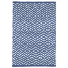 Diamond Handwoven Indoor/Outdoor Rug - Denim, 8' x 10'