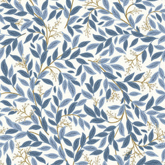 Willowberry Traditional Wallpaper - Blue White, Roll