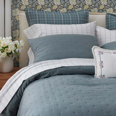 Yarn-Dyed Plaid Garment Washed Cotton Percale Bed Sheet Set - Ivory Multi, Full