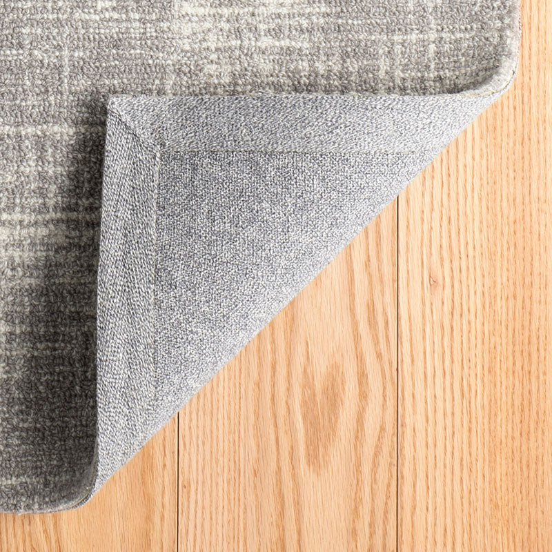 Crosshatch Hand Hooked Wool Rug -  Gray, 5' x 8'