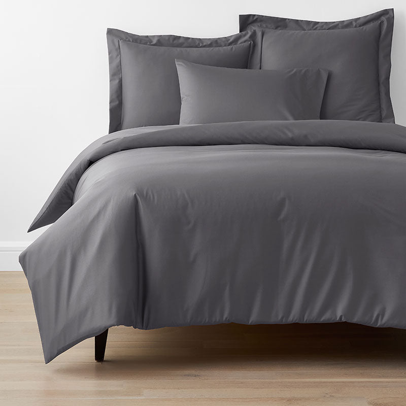 Classic Smooth Wrinkle-Free Sateen Bed Duvet Cover - Stone Gray, Full