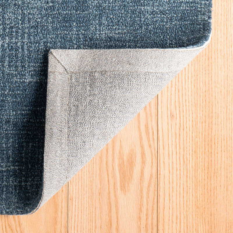 Crosshatch Hand Hooked Wool Rug - Denim,  8' Runner