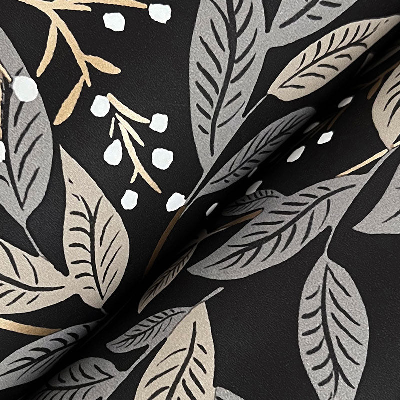 Willowberry Traditional Wallpaper - Black, Roll