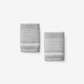 Plush Spa Stripe Washcloths, Set of 2 - Light Gray