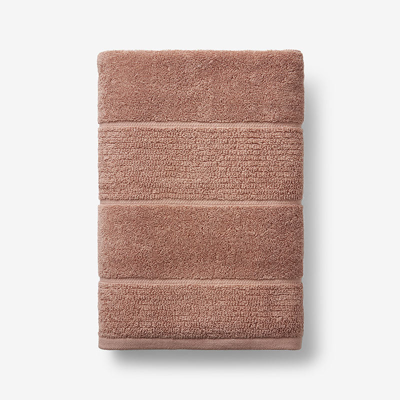 Textured Stripe Bath Towel - Dusted Clay