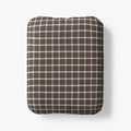 Classic Stripes and Plaids Cool Yarn-Dyed Cotton Percale Fitted Bed Sheet - Windowpane Brown, Twin