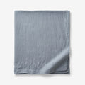 Premium Breathable Washed Linen Solid Flat Bed Sheet - Dusty Blue, King/Cal King