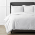 Luxe Ultra-Cozy Cotton Velvet Flannel Duvet Cover White, Full/Queen