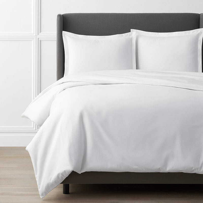 Luxe Ultra-Cozy Cotton Velvet Flannel Duvet Cover White, King/Cal King
