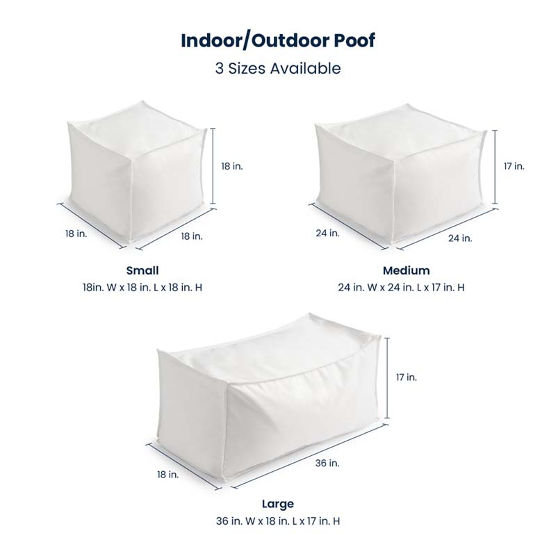 Indoor/Outdoor Pouf - Sapphire, Medium