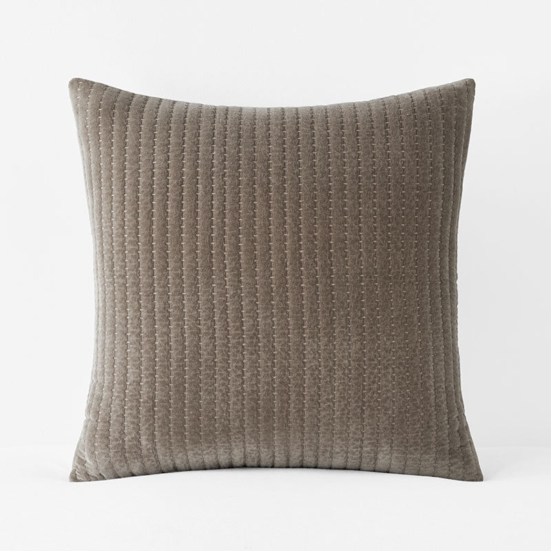 Straight Stitch Velvet Quilted Sham - Mocha, Euro