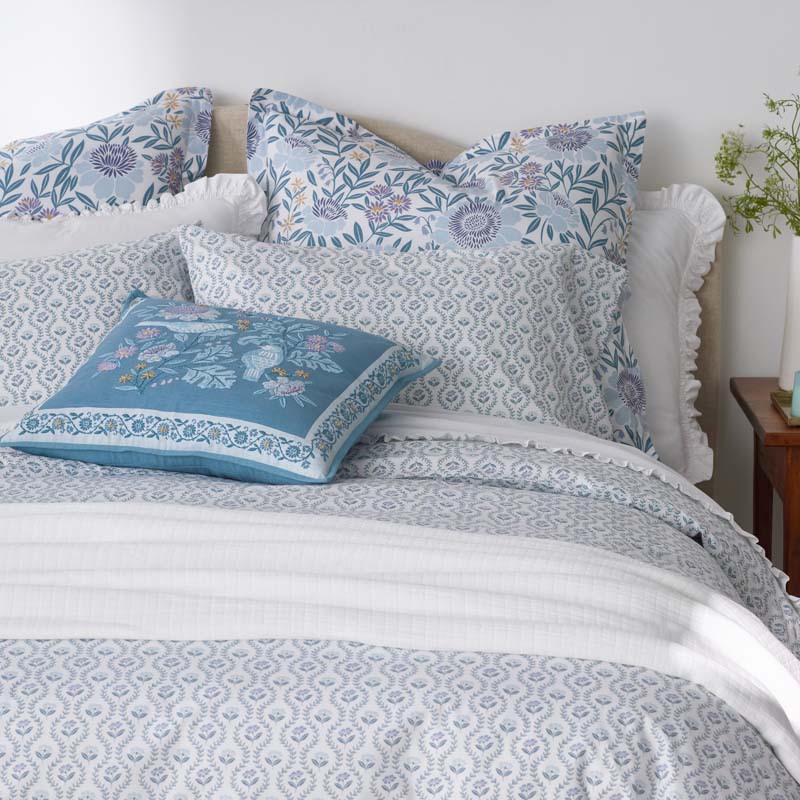 Tira Floral Classic Cool Cotton Percale Bed Sheet Set - Flower Green, Full
