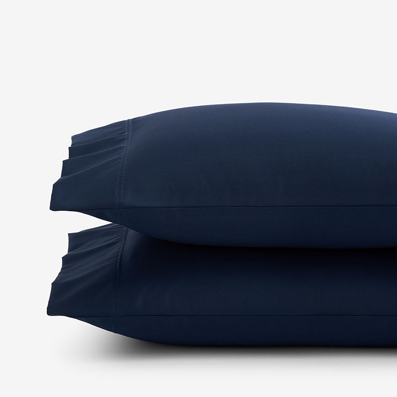 Premium Smooth Supima® Cotton Wrinkle-Free Sateen Pillowcase Set - Navy, King