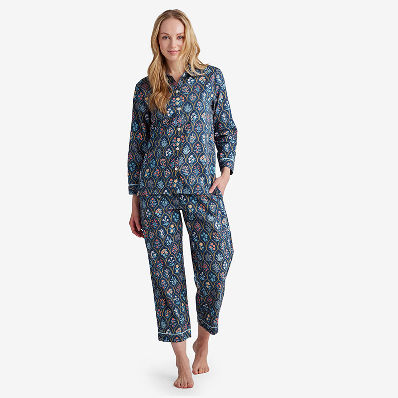 Printed Voile Women's Pajama Set - Hawthorne, S