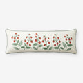 Strawberry Fields Decorative Lumbar Pillow Cover - Cream Multi