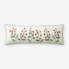 Strawberry Fields Decorative Lumbar Pillow Cover - Cream Multi