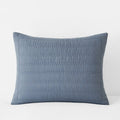 Premium Breathable Washed Linen Solid Quilted Sham - Blue Stone, Standard