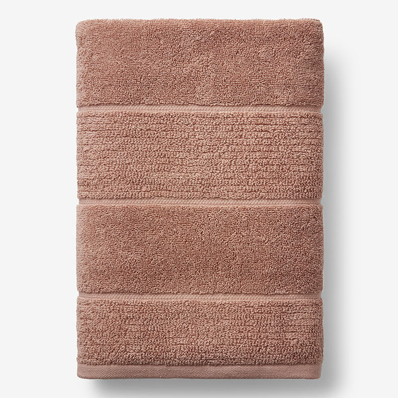 Textured Stripe Bath Sheet - Dusted Clay