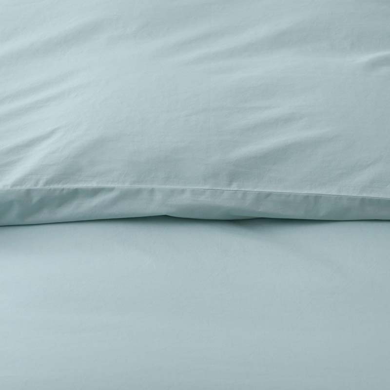 Solid Garment Washed Cotton Percale Duvet Cover - Cloud Blue, King/Cal. King