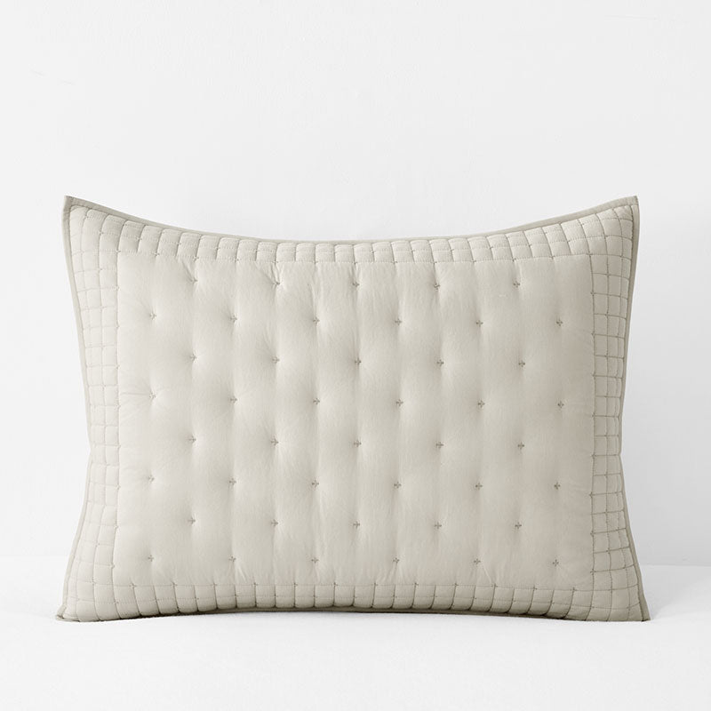 Pintuck Quilted Sham - Oatmeal, Standard