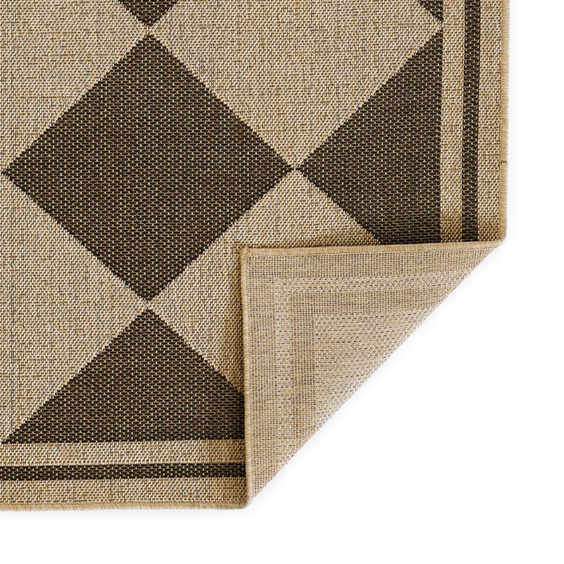 Diamond Checkered Outdoor Rug - Black, 4' 1" x 6'