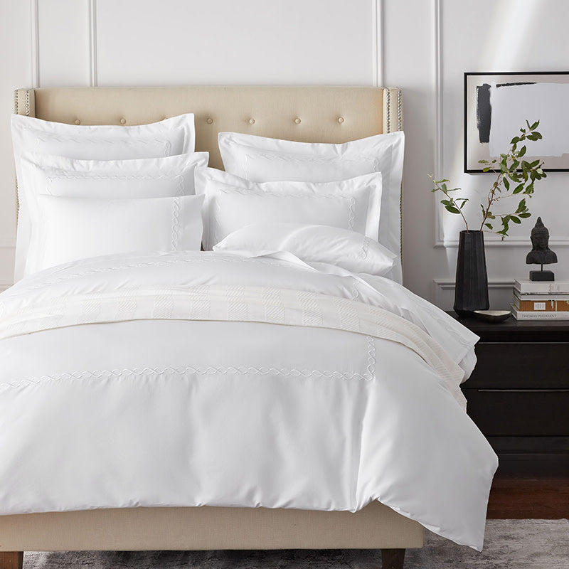 Marcella Premium Smooth Egyptian Cotton Sateen Bed Sheet Set - White, Queen