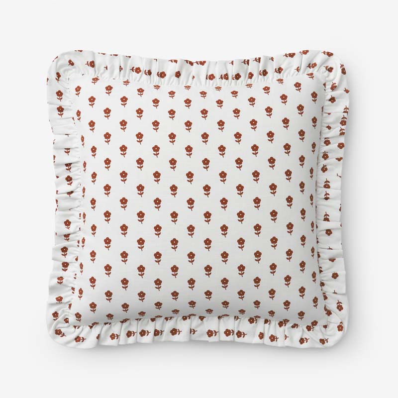 Flowers Decorative Square Pillow Cover -  Flowers Nutmeg, 20 in. x 20 in.