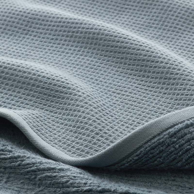 Waffle Hand Towel - Smoky Blue