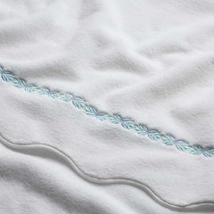 Embroidered Scallop Bath Towel - Modern Leaf