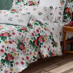 Dahlia Classic Cool Cotton Percale Comforter - White Multi, Full