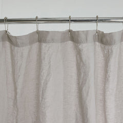 Premium Breathable Washed Linen Solid Shower Curtain - Light Gray