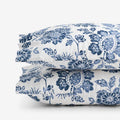 Floral Indigo Garden Classic Cool Cotton Percale Pillowcase Set - Blue, King