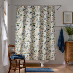 Strawberry Fields Classic Cool Cotton Percale Shower Curtain - Beige