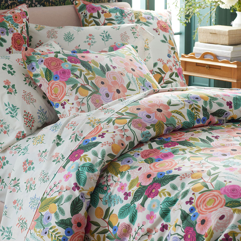 Garden Party Classic Cool Cotton Percale Duvet Cover - Multi, King/Cal. King