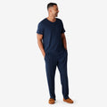 Pima Cotton Mens Pajama Set - Navy, XXL
